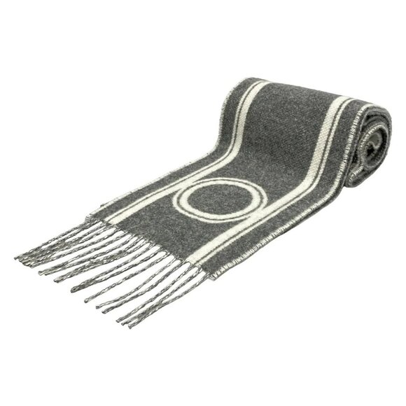 Auth HERMES Gris Flannel / Ivoire Cashmere Scarf - Picture 2 of 5